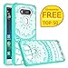 LG V20 Case, AnoKe LG V20 Clear Case,Scratch Resistant Glitter Mandala Flower Ultra-Thin Slim-Fit Women Girls Acrylic Hard Cover TPU Bumper Hybrid Protective Phone Case Cover for LG V20 TM CH Mint