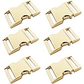 Bytiyar Buckle 6 pcs 1 inch(25mm) Quick Side Release Clips Metal Buckles for Straps Webbing Paracord Bracelet Dog Collar Backpack Belt, Light Gold