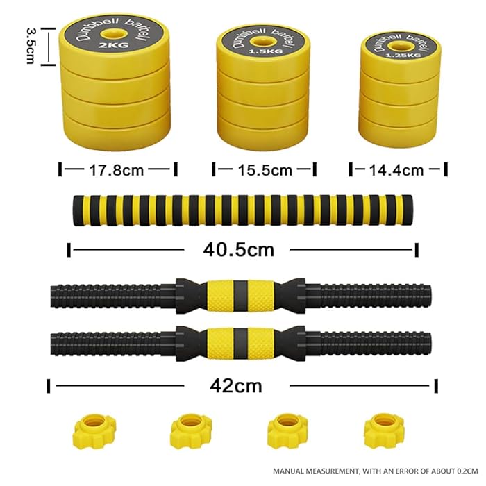 Image 5 - DDFE Adjustable Dumbbell Barbell Lifting Set 40.4lb New Dumbbell Barbell Set for Men,Women,Beginners,Home with Four 4lb. Four 2.8lb.Four 3.3lb.Weights, 2 Dumbbell Bars,1 Barbell Connecting Rod