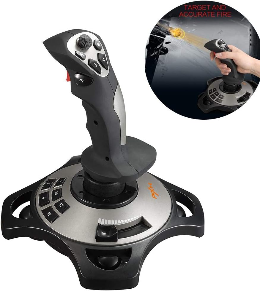 Earthily Farming Simulator 19 Ps4 Joystick Hotas Joystick Pc Flight Joy Stick PC Set PXN-2113 USB Interface Computer Game Joystick -with Analog Vibration Controller Compatible