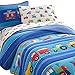Wildkin Kids Cotton Full Comforter Set – Lightweight, Fits Full Mattress, 2 Pillow Shams Included - Trains, Planes, and Trucks