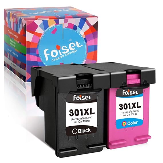 Foiset Remanufatured 301XL Ersatz für HP 301XL 301 XL Tintenpatrone Kompatible mit HP Deskjet 1510 2540 3050 3050A Officejet 