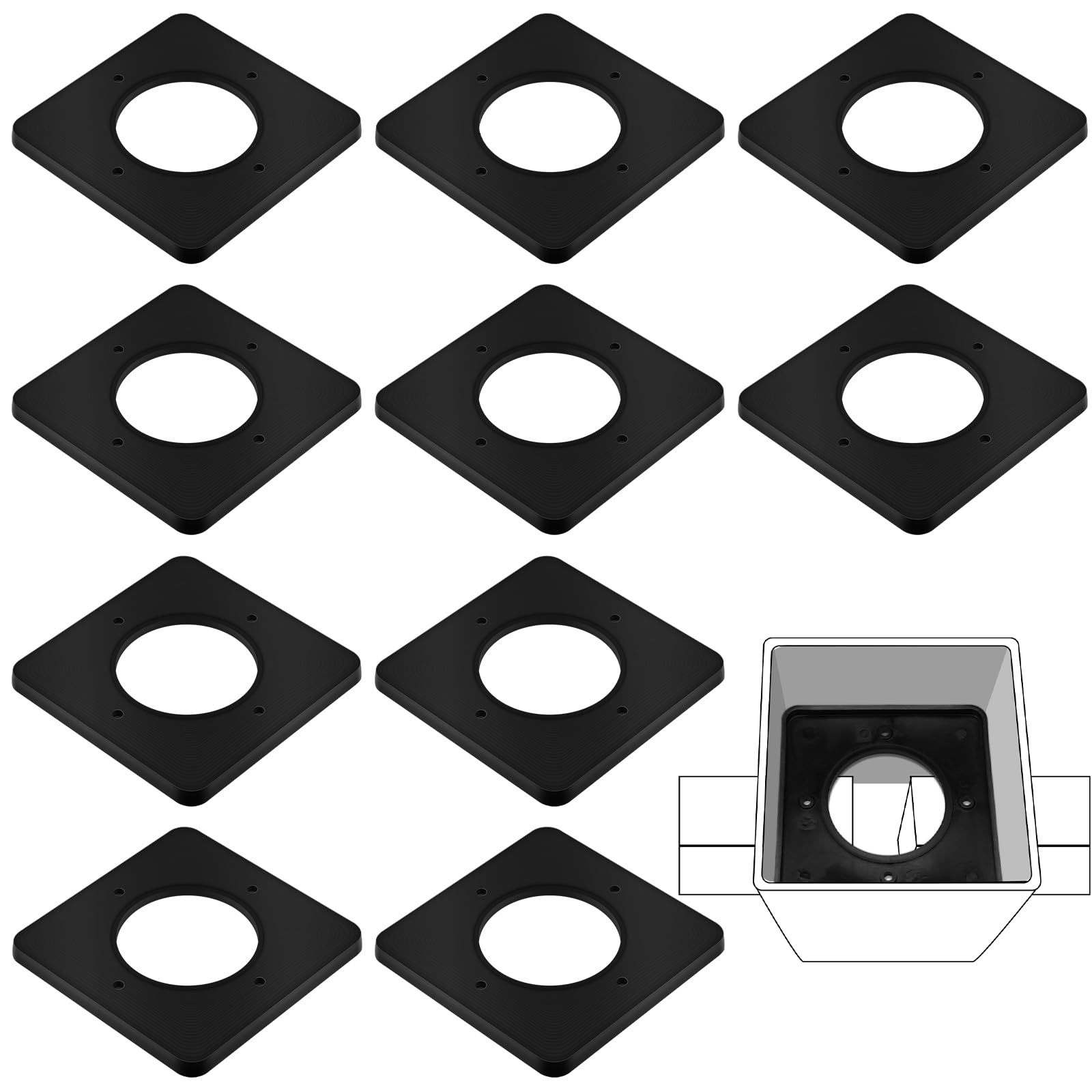 Photo 1 of Chunful 10 Pcs Nylon Top Rail Tie Replacement for 5 x 5 in Sq Vinyl Fence Post Durable Support Prevent Bending Vinyl Top Rail Keeper Screw Alternative for Residential Outdoor Fencing