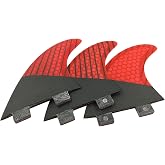 UPSURF Surfboard Tri Fin Double Tabs Surfboard Fins Carbon Surfboard Fins S/M Size Thruster Set