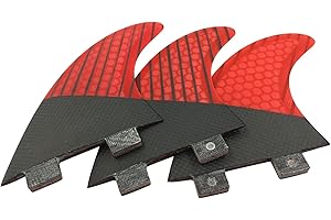 UPSURF Surfboard Double Tabs Tri Fins Carbon Fiberglass+Honeycomb Thruster Set Fins