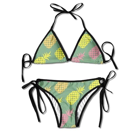 Amazon.com: ALEISIN Coloured Pineapple Bikini Women's Summer Swimwear Triangle Top Bikinis 