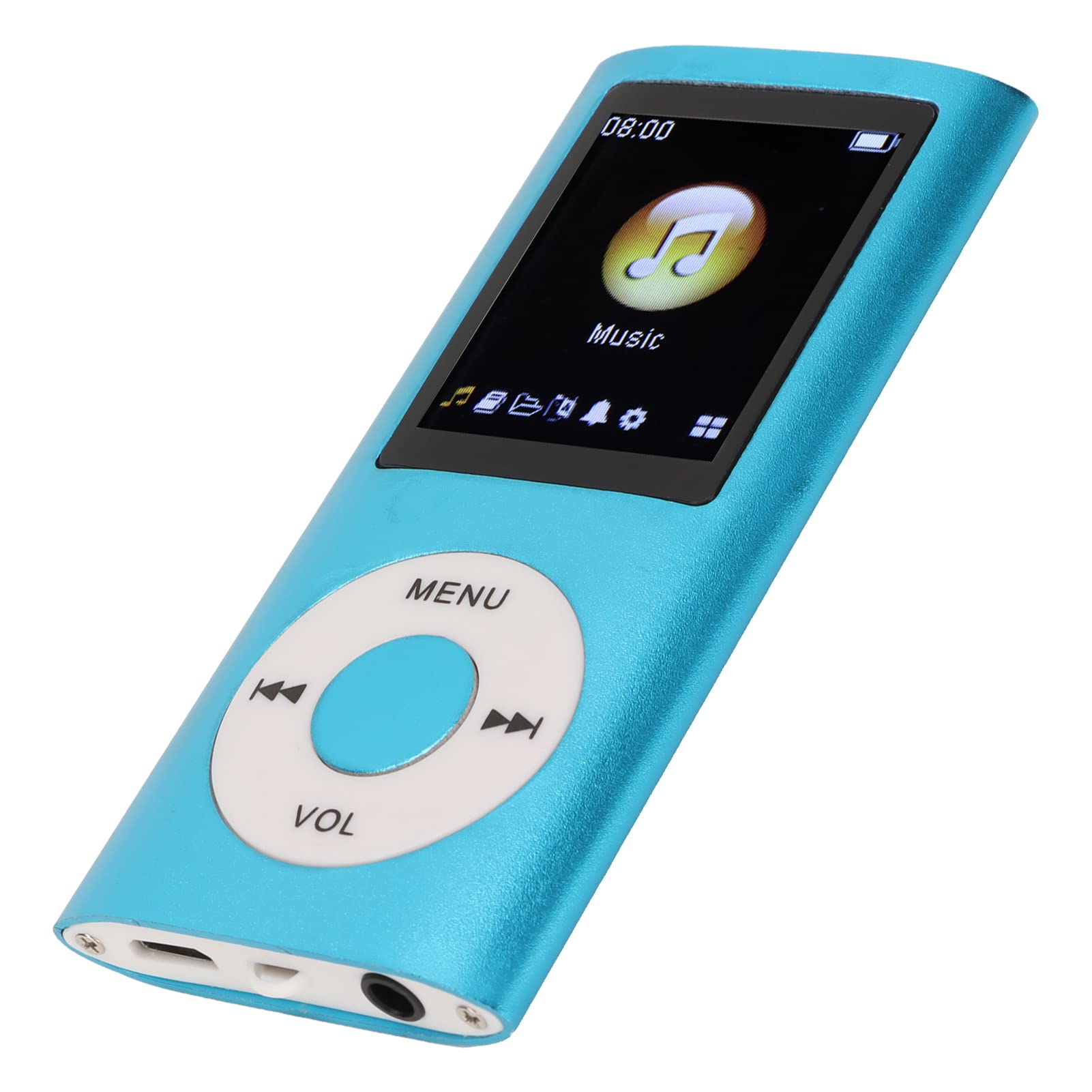 64G MP3 Player, 1.8 Inch Screen MP3 Music Player for Sports Studying, Support MP3 WMA FLAC APE, Earphone Included (Blue)