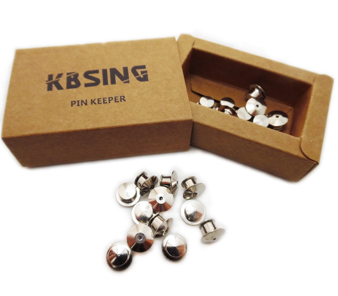 Kbsing 20 Pcs High Quality Locking Pin Keepers Backs (Silver) eBay