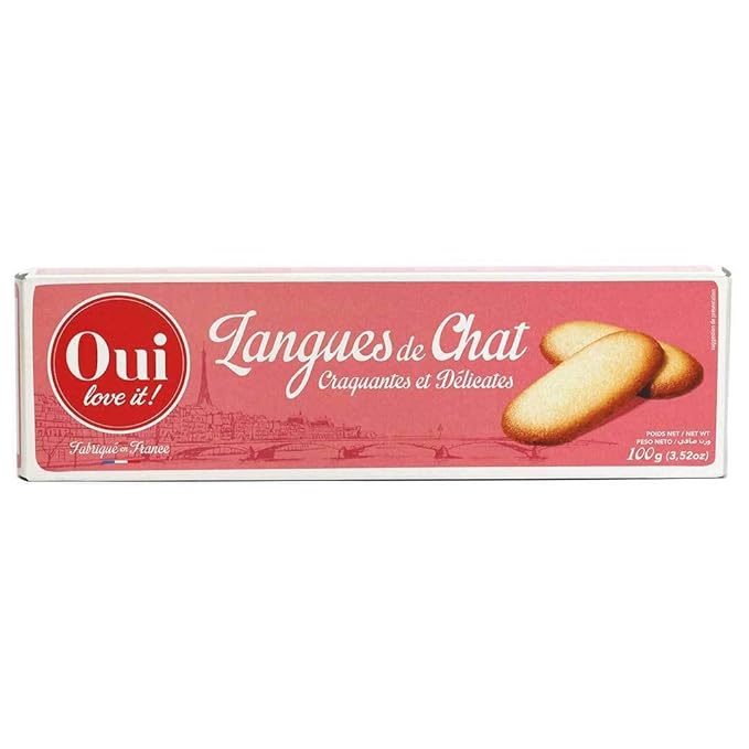 Amazon Com Oui Love It French Cat Tongue Cookies Langues De Chat 100g Box Grocery Gourmet Food