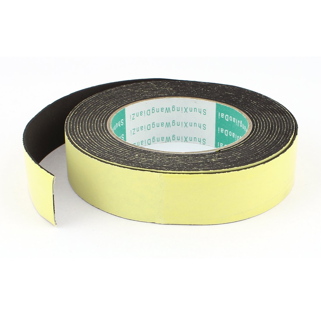 Sourcingmap Sealing Foam Tape 30mm Wide 1.5mm Thick 5m/16.4ft Long, Self Adhesive Weather Strip for Window Door Insulation, Yellow Black