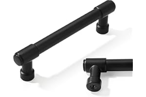 CABDM 2 Pack 4" (102mm) Matte Black Cabinet Handles - Black Drawer Pulls - Kitchen Cabinet Hardware