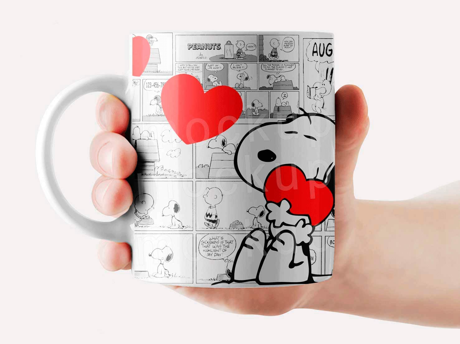 Mugtime (TM) - Charlie Brown Cartoon Love - Cute Coffee Tea Mug Cup - Ceramic - Gift - 330ml