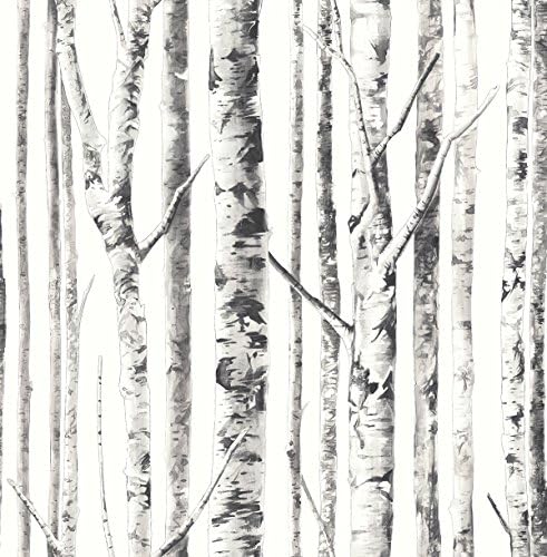 Elephant Wallpaper Birch (Frost) White Gray Silver Black Modern Nature