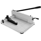 Guillotine Paper Cutter Heavy Duty 12 inch ，400 Sheet Capacity A4 White | HSS Blade, Metal Base,Industrial Commercial Trimmer for Office,School,Print Shop,Safety Lock &amp; Clear Grids