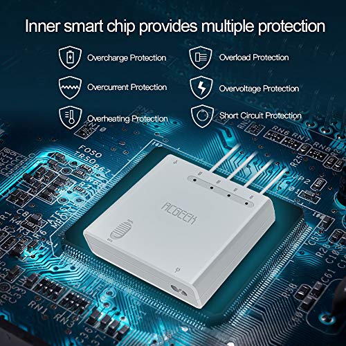 RCstyle Compatible with DJI Mavic 2 Pro/Zoom 6 in 1 Multi Durable Rapid Intelligent Battery Charger Hub,Charge 4 Batteries + 2 USB Output Simultaneously