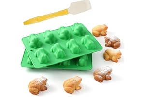 Nivofu 2pcs Frog Chocolate Mold, Food Grade Silicone Baking Mold, Non-Stick Candy Mold for Jelly Cake Soap Ice Tray Birthday 