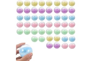 Refillable Clear Plastic Capsules 50-Pack – 32mm Reusable Display Containers in Assorted Colours for Storage, Organization an