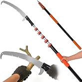 30FT Manual Pole Saw for Tree Trimming, 5-24FT Telescoping Extension Pole with Flip-Lock &amp; Screw Dual Locking, 19" 3X Detachable Pruning Saw Head, Yard Maintenance Pruner for Garden Palms Shrubs