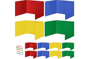 ZSMKJIAYE 12 Pack Desk Dividers for Students Plastic Sturdy and Waterproof Study Carrel Dividers Easy to Clean Privacy Folders Colourful Classroom Privacy Shields for School Teacher Supplies