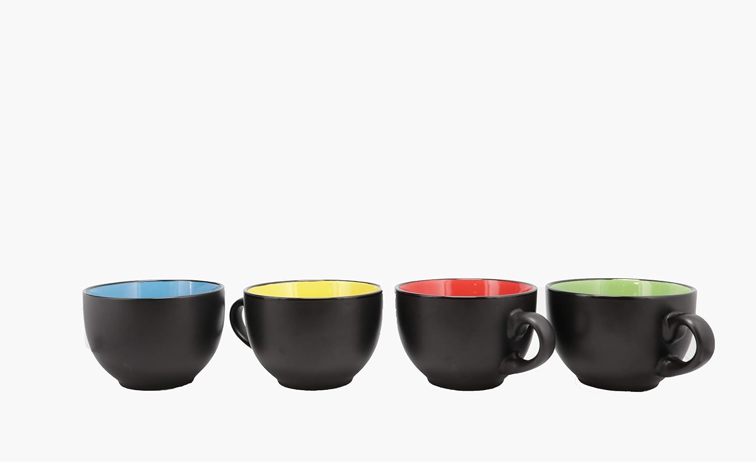 Jumbo Soup Bowl and Cereal Mugs Wide Ceramic Mug Set of 4, 24 Ounce