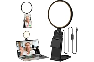 LITONES Computer Zoom Lighting for Video Conference, 5" Small Ring Light with 50 Modes CRI>97.8, 3000K-6000K for Video Recording/Streaming/Selfie, Desk Light for Phone/Laptop/Webcam/Monitor