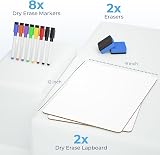 Nicpro 2 Pack Dry Erase Mini Whiteboard A4 22 x 30 cm Double Sided view 2