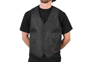 Hot Leathers Black Men's Heavyweight Leather Vest