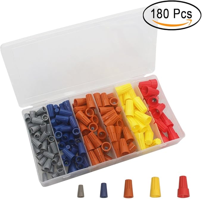 180PCS Electrical Wire Connectors Screw Terminals, Easy Twist On