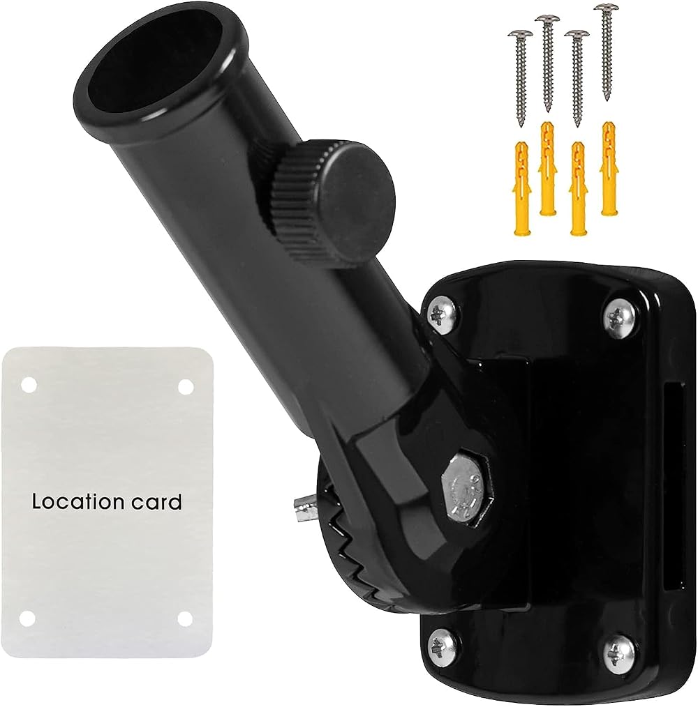 NQ Flag Pole Holder 1 Inch Aluminum Adjustable Mount Black