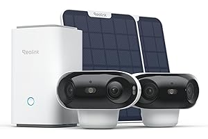 REOLINK 4K Dual-Lens 180° Outdoor Wireless Security Camera, ColorX Night Vision, Solar Cameras with Local Encrypted Storage, 5G/2.4GHz WiFi 6, No Subscription, Home Hub with 2X Argus 4 Pro
