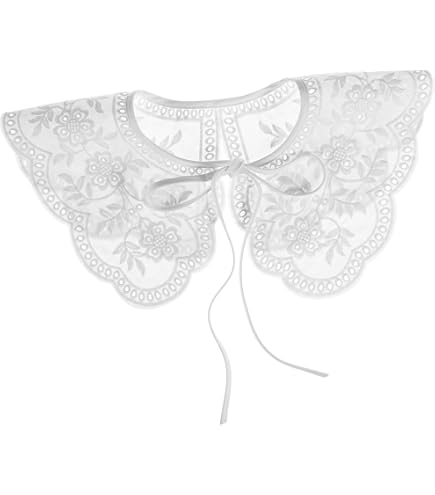 Amazon.com: White Black Hollow Out Flower Lace Collar Sewing on Clothes  Trim Embroidered Applique Neckline DIY Wedding Dress Accessory (White)