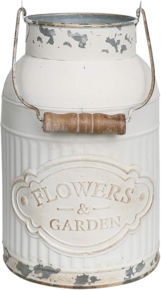 Yoillione Milk Jug Vase White Farmhouse Vase Decor, Country