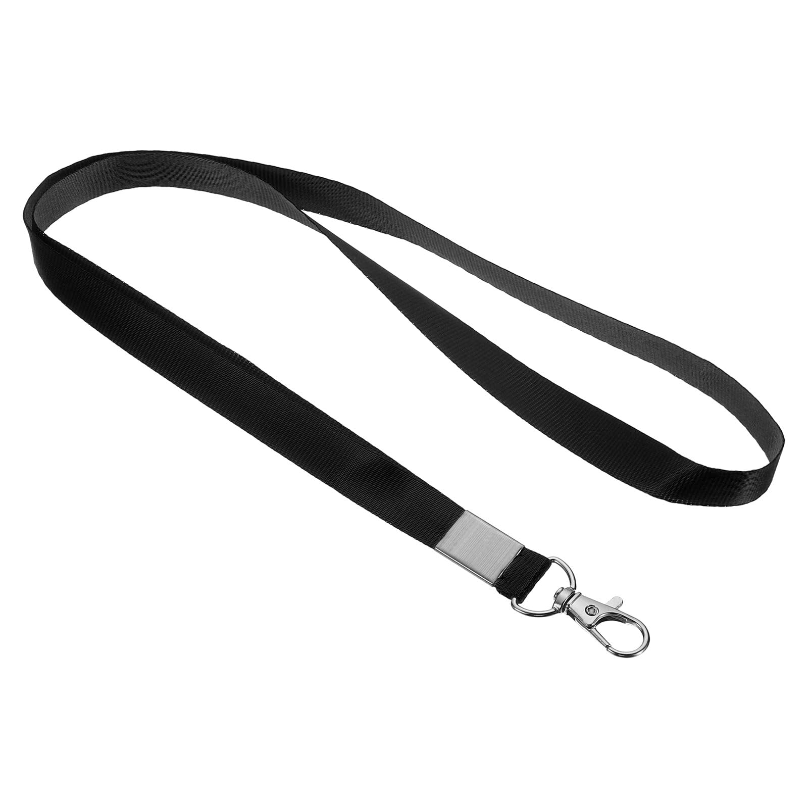 PATIKIL 17" Neck Lanyards, 20 Pack 0.4" Width Flat Strap Lanyard with Swivel Hook Clip for Name Tag Badges Holder ID Card Keys, Black