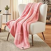 Wicked Glinda Paul Tazewell Pink Bedding Soft Cozy Feather Knit Intarsia Throw Blanket, 50 in x 60 in, (Officially Licensed Product) by Franco Collectibles