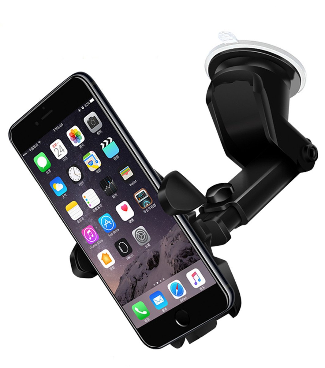 Stable Car Mount Phone Holder,Universal Windscreen Dashboard Mobile Phone Mount Car Cradle Suction Cup Adjustable Long Telescopic Arm with Auto Release for iPhone 7 Plus/7/6S Plus/6Plus/6S/6/5,Samsung Galaxy S8 S7 S6 Note 5/4/3 HTC, Nokia, 