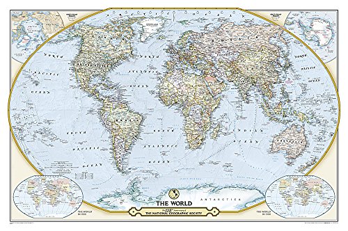 National Geographic: NGS 125th Anniversary World Map Wall Map (46 x 30.5 inches) (National Geographic Reference Map) (Best Dorm Room Designs)