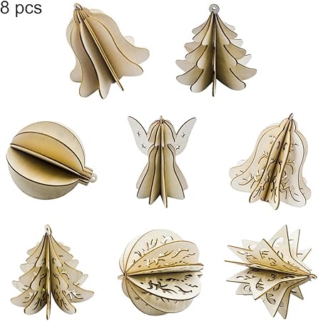 Sagoma Albero Di Natale 3d.Pannow Sagome In Legno Per Decorazioni Fai Da Te In 3d A Forma Di Albero Di Natale Amazon It Casa E Cucina