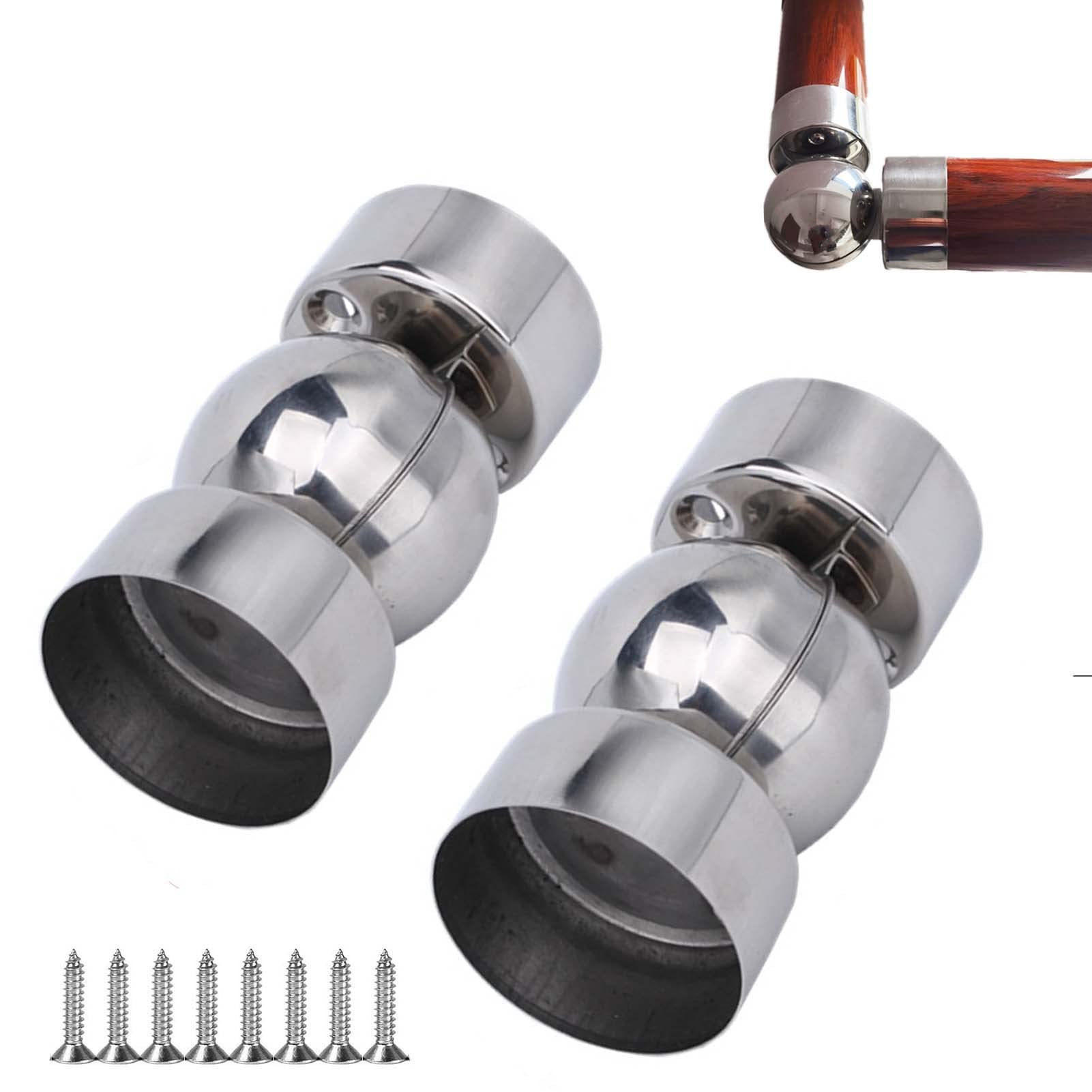 KMERCE 2Pcs 45mm Stainless Steel Handrail Gimbal Coupling Handrail Hose Connectors Articulated Elbow for Railing, Guardrail, Guardrail