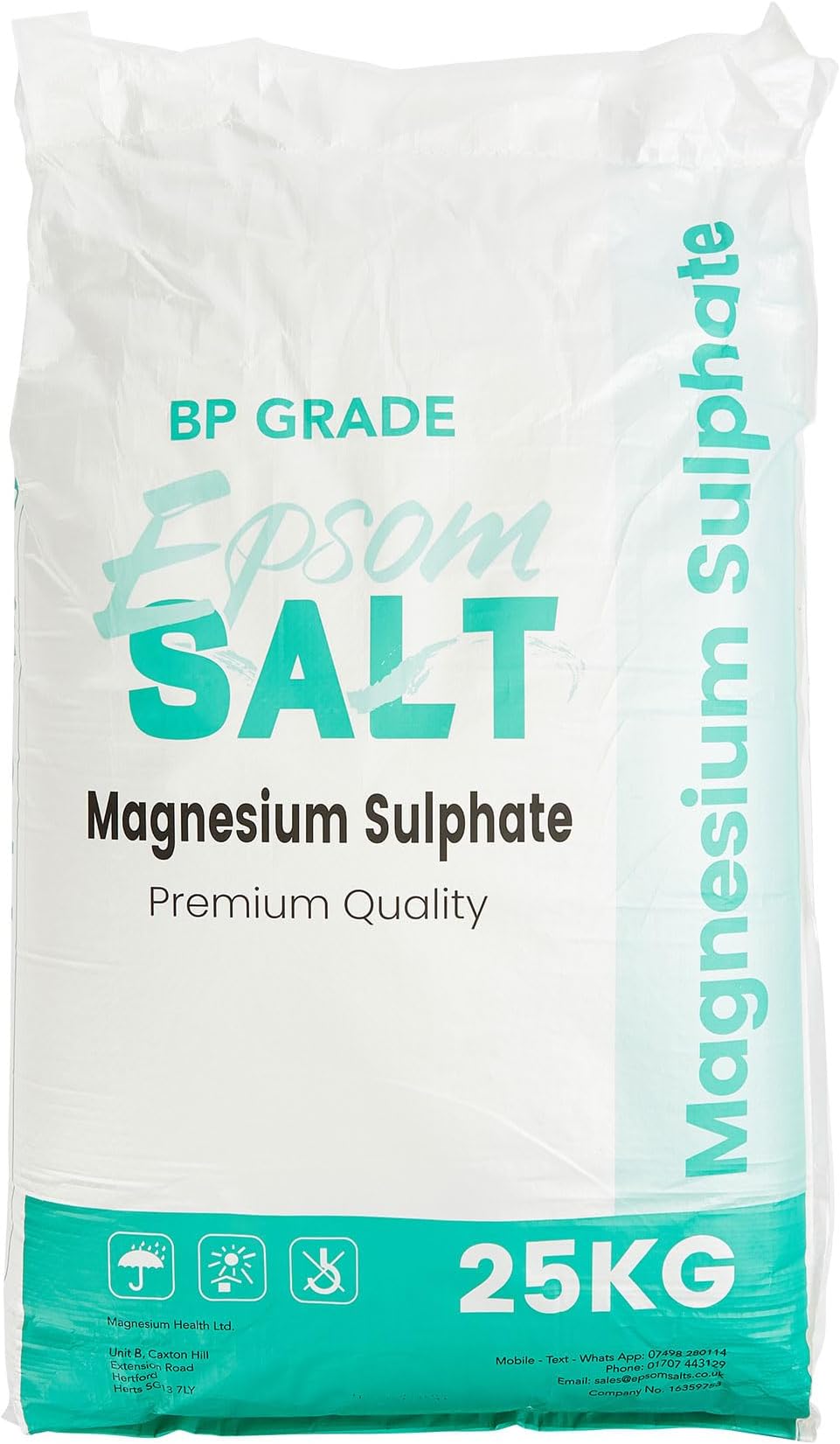 Epsom Salts 1x25kg Bag Pure Magnesium Sulphate Mineral Bath Soak Muscle Pain