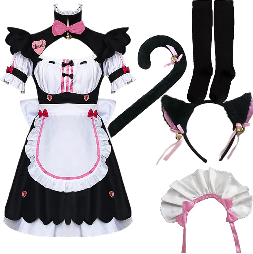 Woman's cat Ear Maid Outfit Cosplay Sissy Dresses Plus Size Lolita Dress Men Gothic Dresses girl
