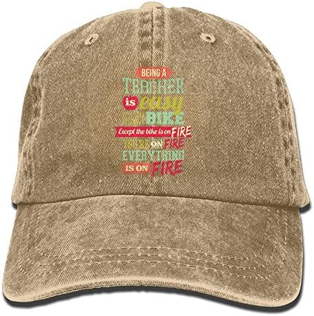 Unisex Being A Teacher is Easy Adult Headgear Natural