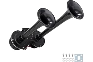 AOLIHAN Black Electric Horn kit for Motorcycle, 150dB Waterproof Train Horn for Truck, Auto Horns Kit Universal for Any 12V Vehicles, Replacement for Truck/SUV/Van/Car/Motorcycle/ATV/Golf Cart Horns