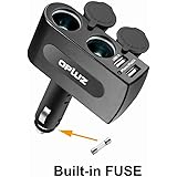 Opluz OMP220 Portable USB Car Charger for All Cell Phone | Dual DC12V/24V Electronic Multi-functions Car Socket Cigarette Lighter | Built-in 10A Fuse Safe Rapid Car Splitter Conveter