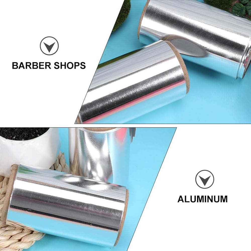 2 Rolls Aluminum Foil for Hair Perm Hair Styling Coloring Silver Roll