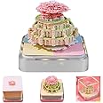 Time Piece Calendar 2025 with Lights, 3D Calendar 2025, DIY Tear-Away Timepiece Calendar, 3D Artsy Pads Pink Castle-shaped, 3D Memo Pad Paper Carving Art for Desktop Decor (Battery not included)