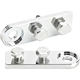 Battery Terminal Connectors, 2-Post Copper Alloy Battery Terminals for 1/0 2/0 4 AWG Wire, Car Audio Marine RV (1 Pair)