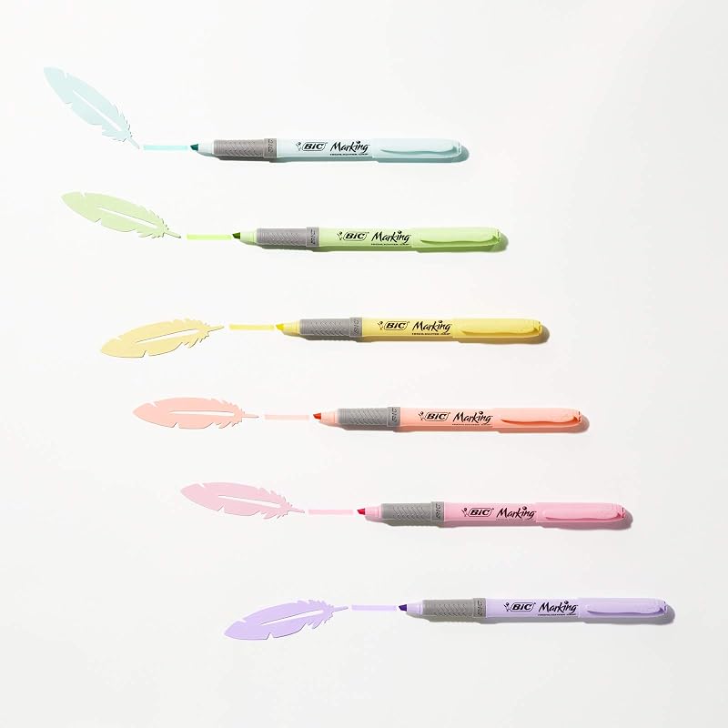 Highlighter Grip Subrayadores de Punta Biselada Regulable - Colores en tonos intensos y pastel, Pack de 24