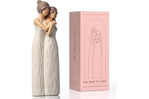LCCCK Mother Daughter Figurines Give Mom Gifts, Mother Daughter Hugging Figurines Bride Gifts, Meaningful Sentimental Gift for Mom, Mother's Day Grandma Birthday Gift Sculpted Hand-Painted Statue