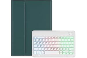 Backlit Keyboard Case for Galaxy Tab S10 Lite/ S10 FE/ S9 FE 10.9", Tab S9/S8/S7 11" Case with RGB Colorful Rainbow Backlight