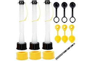 WHSSFINE Replacement Gas Can Spouts Improved Design Gasket Flexible Pour Nozzle with Vent Cap for Older Gas Can Fuel Water Jug 1 2 5 Gallon White